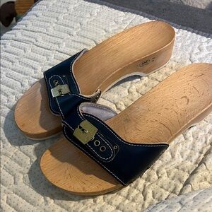 Rare Vintage Austria. Dr Scholl wooden sandle